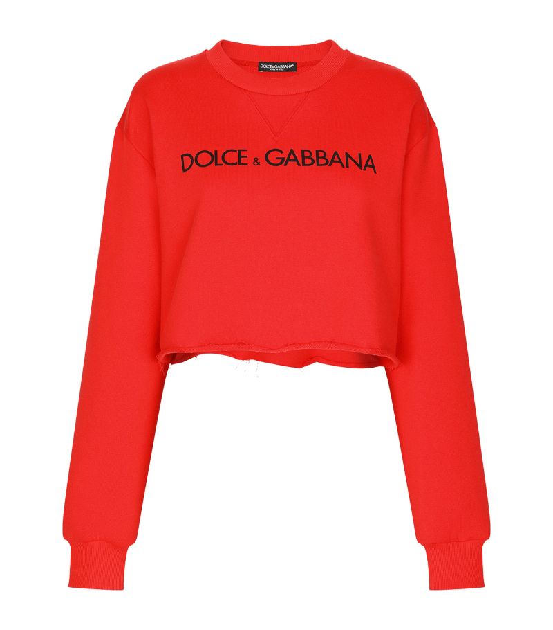 Dolce & Gabbana Dolce & Gabbana Cotton Cropped Logo Sweater