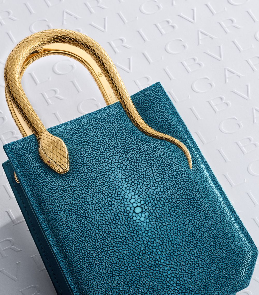 Bvlgari Bvlgari Mini Galuchat Skin Serpentine Tote Bag