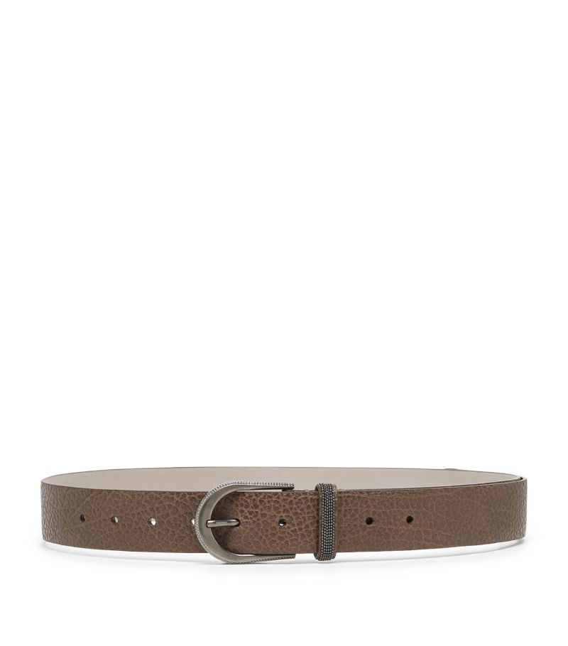 Brunello Cucinelli Brunello Cucinelli Leather Monili-Trim Belt