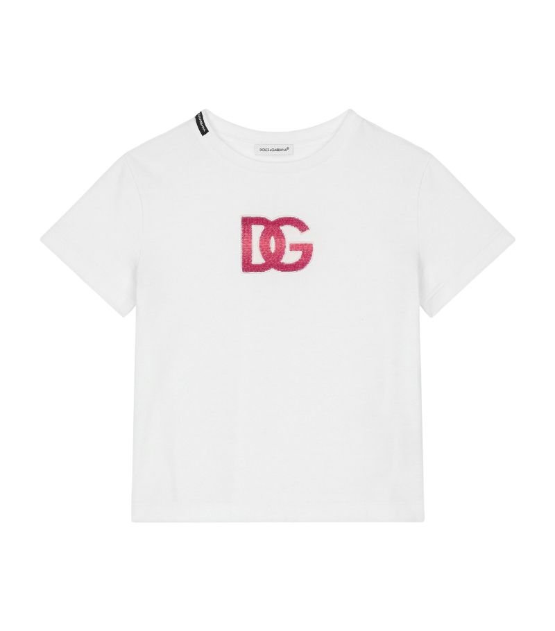 Dolce & Gabbana Dolce & Gabbana Kids Cotton Logo-Embellished T-Shirt (8-12+ Years)