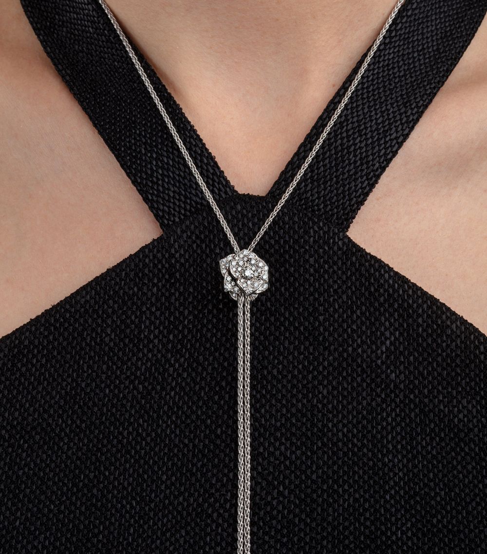 Piaget Piaget White Gold And Diamond Rose Pendant Necklace