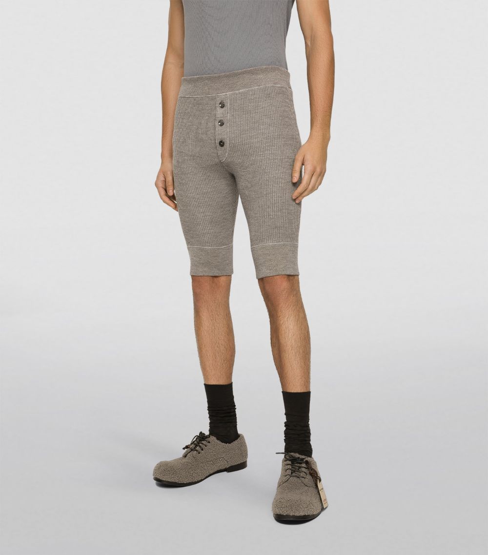 Dolce & Gabbana Dolce & Gabbana Virgin Wool-Blend Ribbed Cycling Shorts