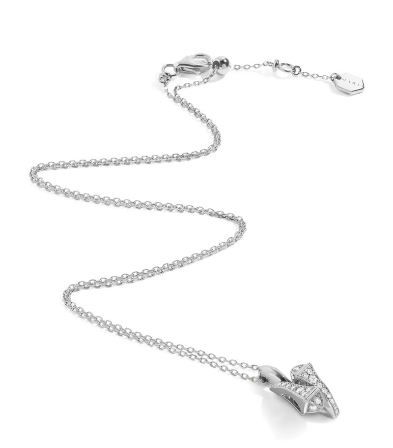  Marli New York White Gold And Diamond Cleo Huggie Pendant Necklace