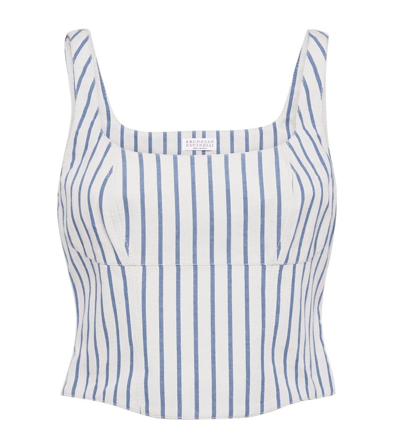 Brunello Cucinelli Brunello Cucinelli Striped Crop Top