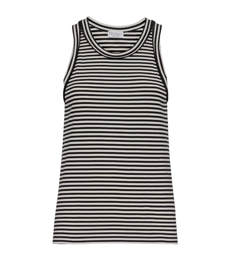 Brunello Cucinelli Brunello Cucinelli Cotton Jersey Striped Tank Top