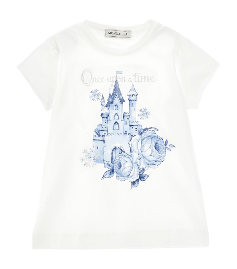 Monnalisa Monnalisa Cotton Castle Print T-Shirt (2-12 Years)