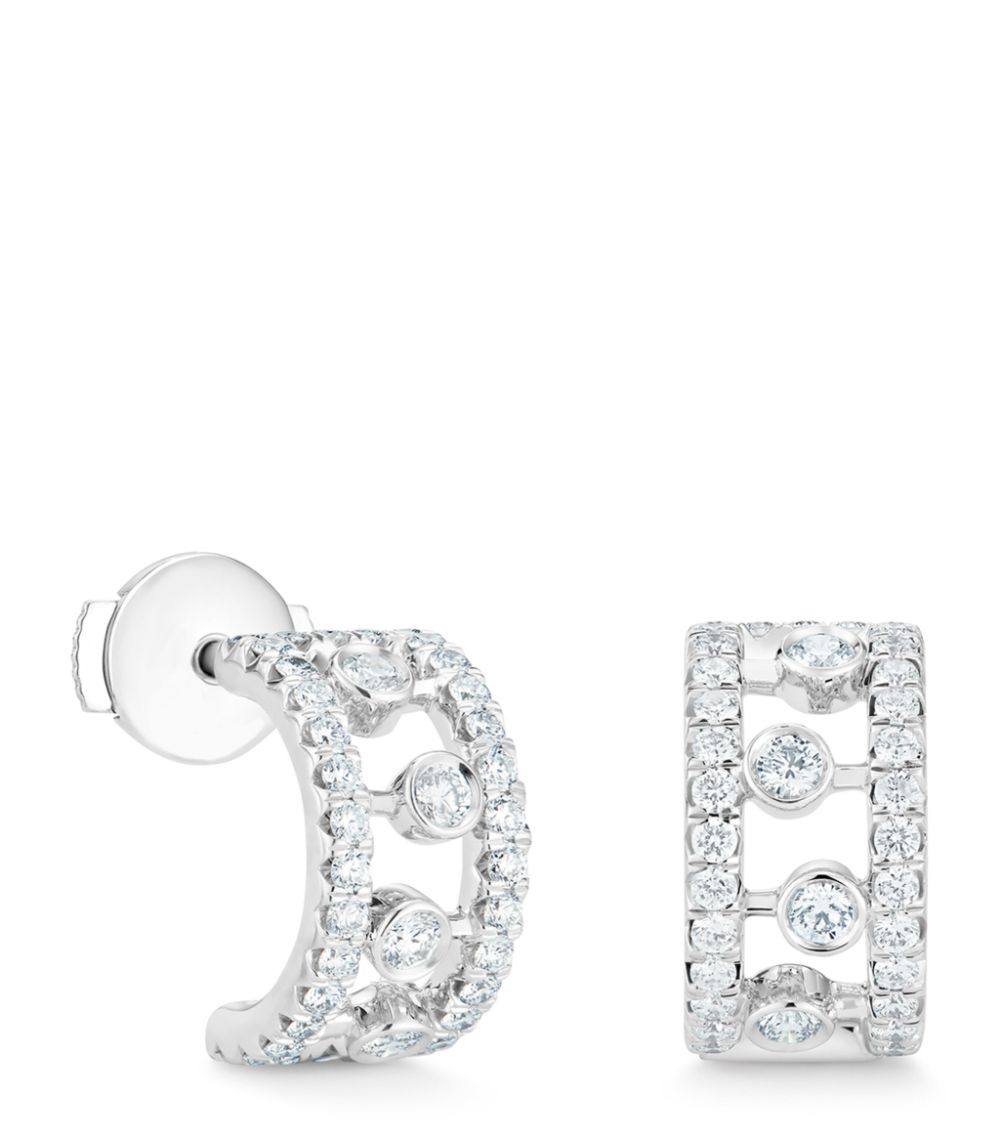 De Beers Jewellers De Beers Jewellers White Gold And Diamond Dewdrop Hoop Earrings