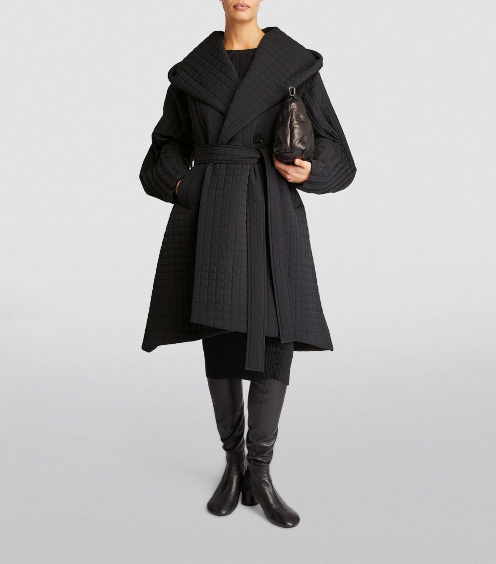 Issey Miyake Issey Miyake Quilted Grid Belted Coat