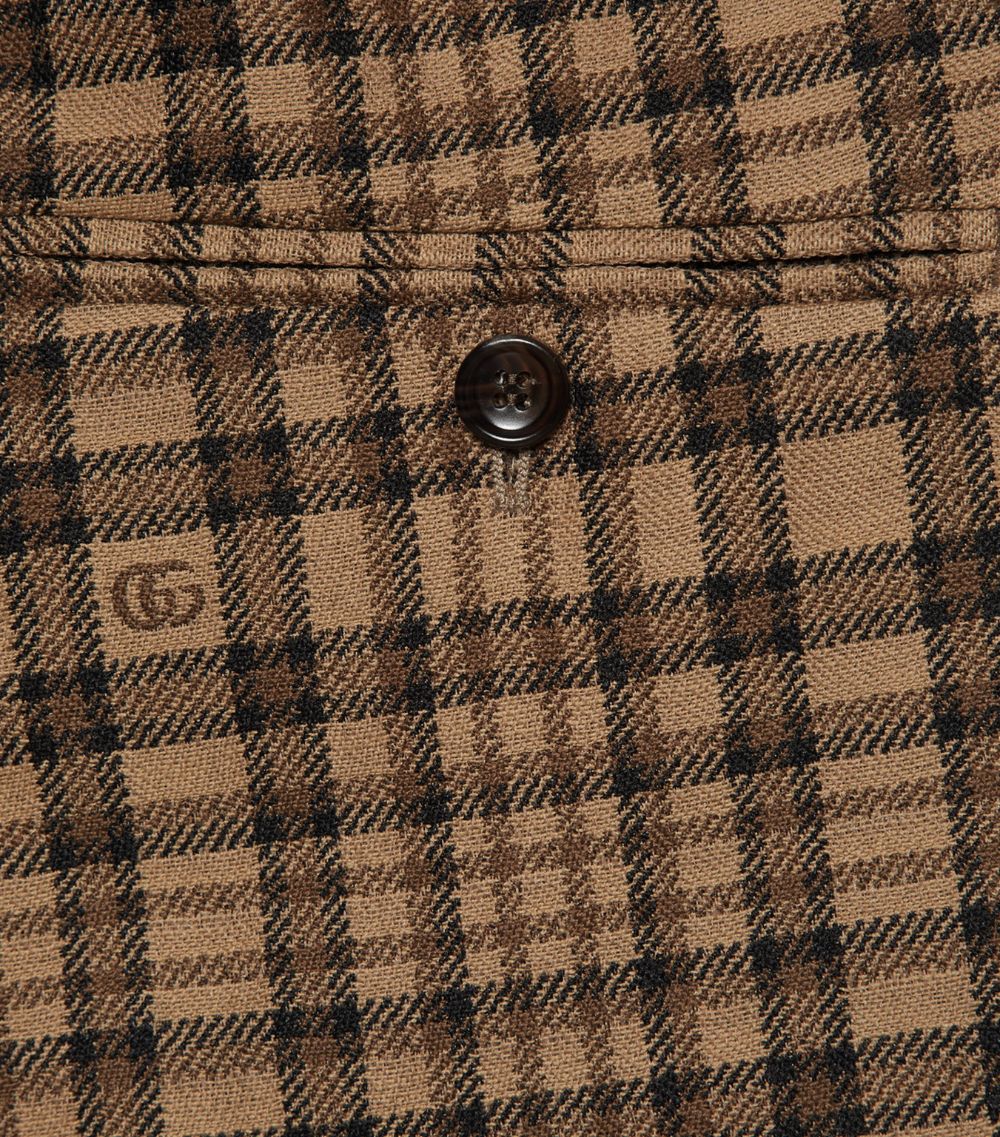 Gucci Gucci Wool Gg Check Trousers