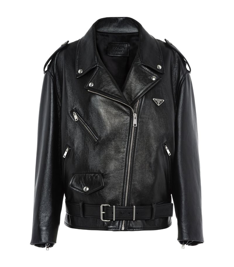 Prada Prada Nappa Leather Biker Jacket