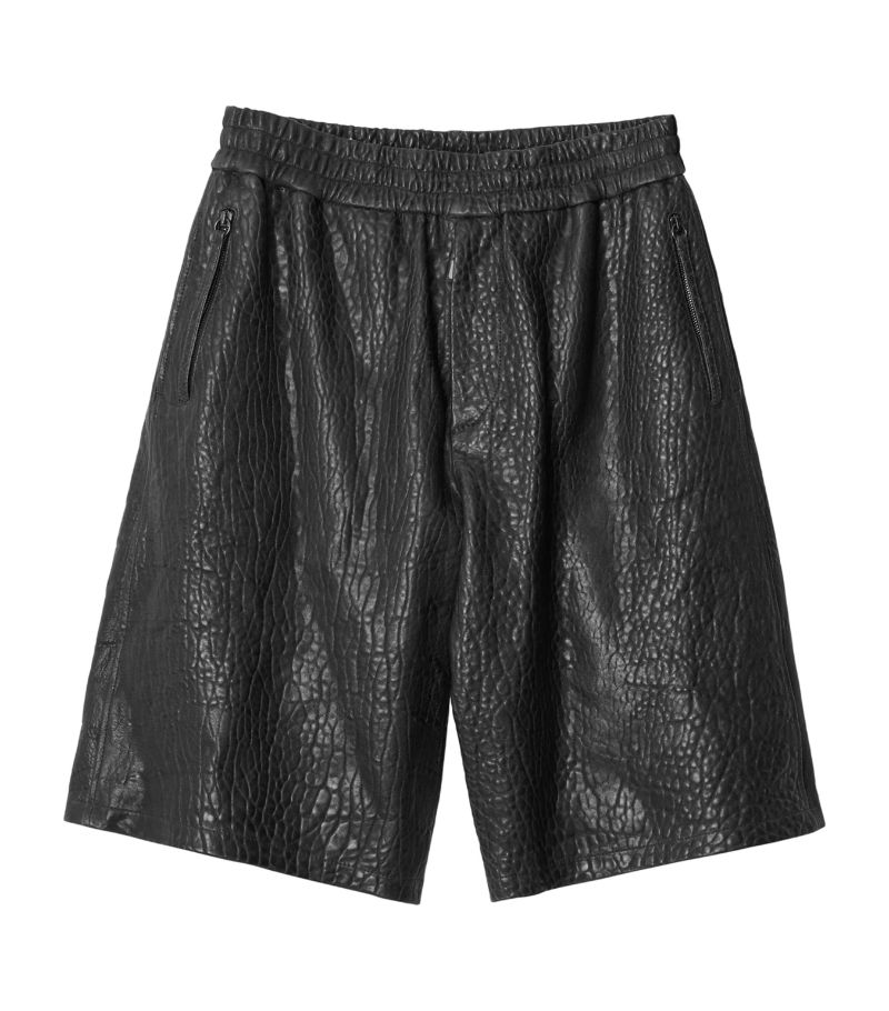 Burberry Burberry Lambskin Croc-Embossed Shorts