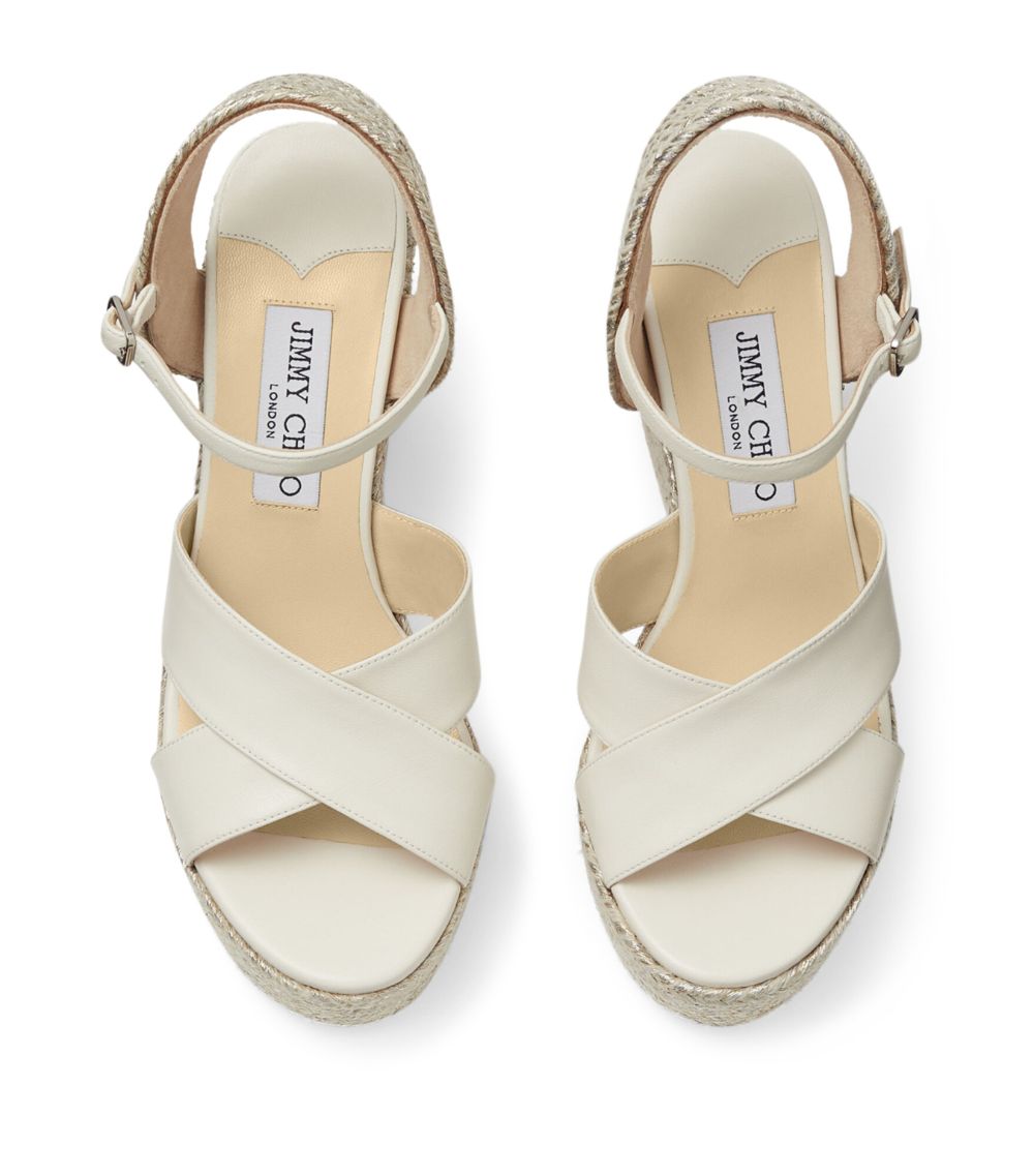 Jimmy Choo Jimmy Choo Dellena 100 Leather Wedge Sandals