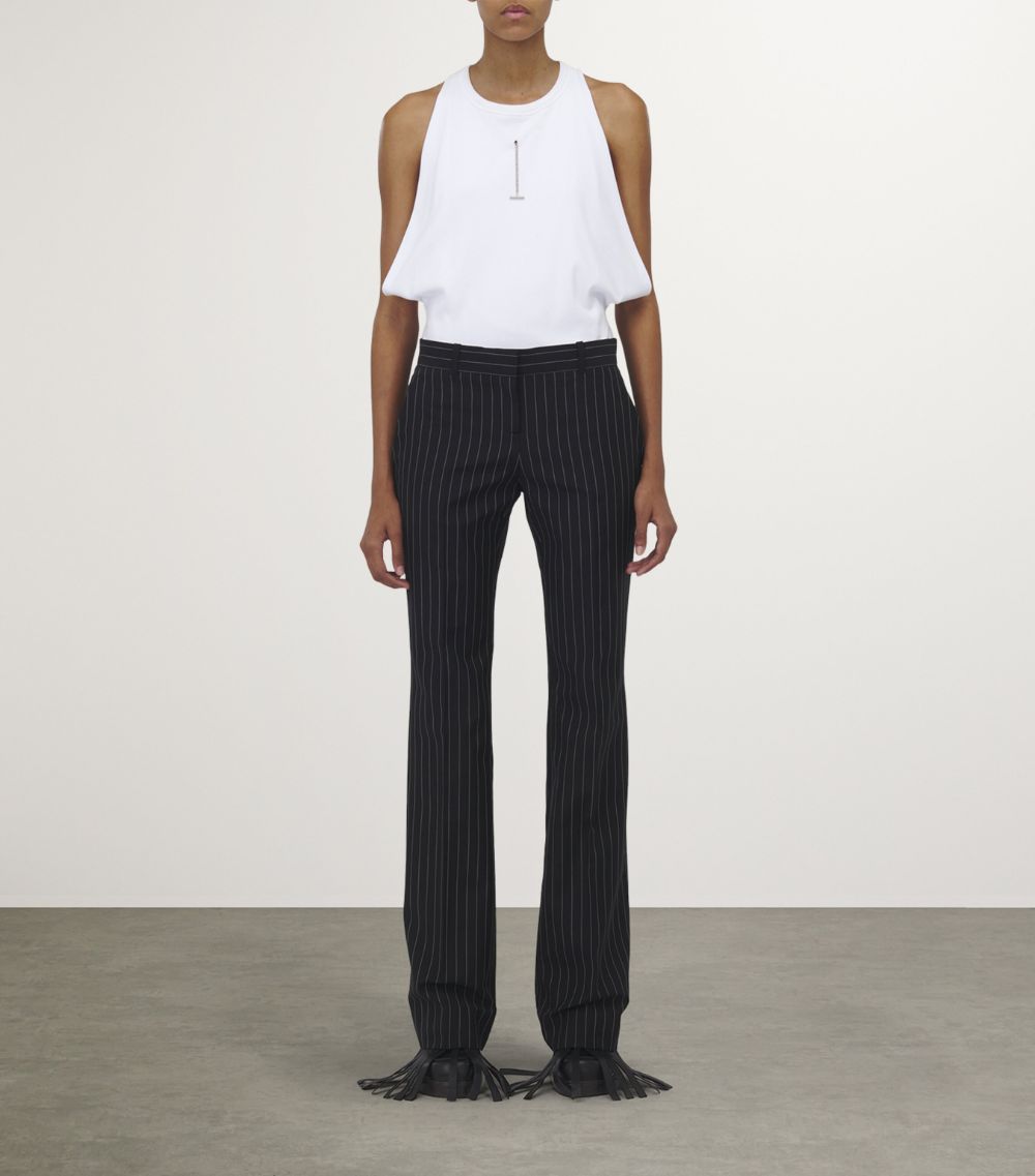 Alexander McQueen Alexander Mcqueen Wool-Mohair Pinstripe Bootcut Trousers