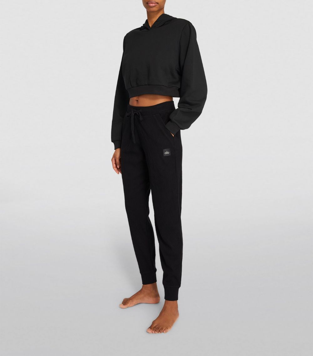 Alo Yoga Alo Yoga Cropped Shoulder-Pad Headliner Hoodie