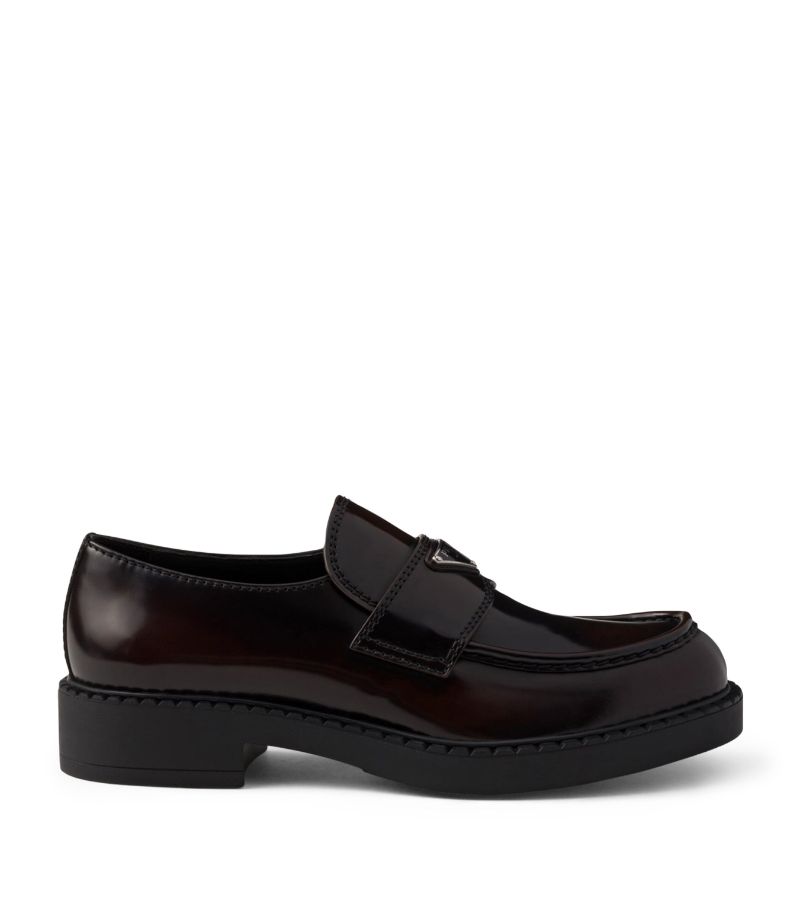 Prada Prada Leather Logo Plaque Loafers