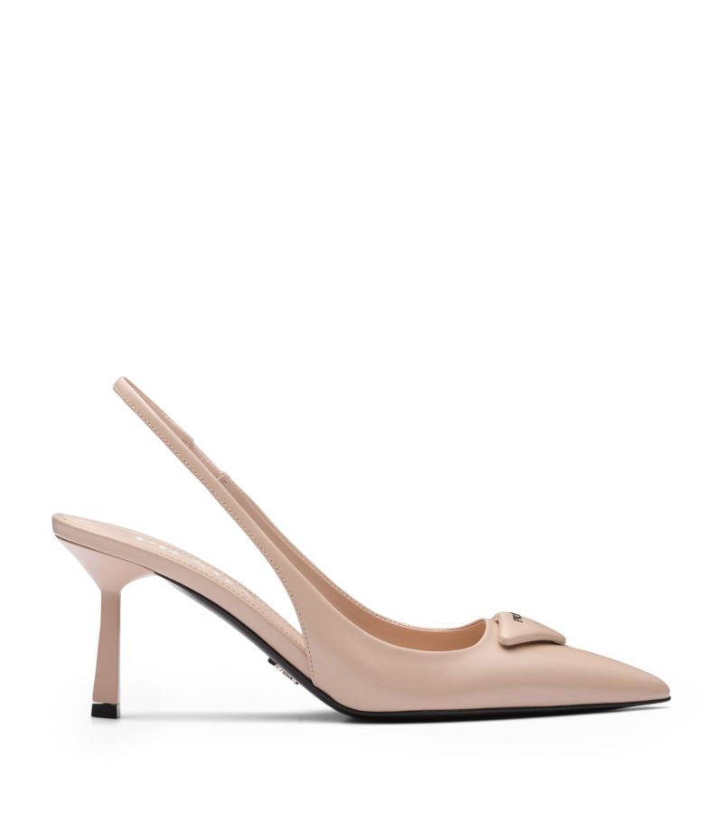 Prada Prada Brushed Leather Slingback Pumps 75