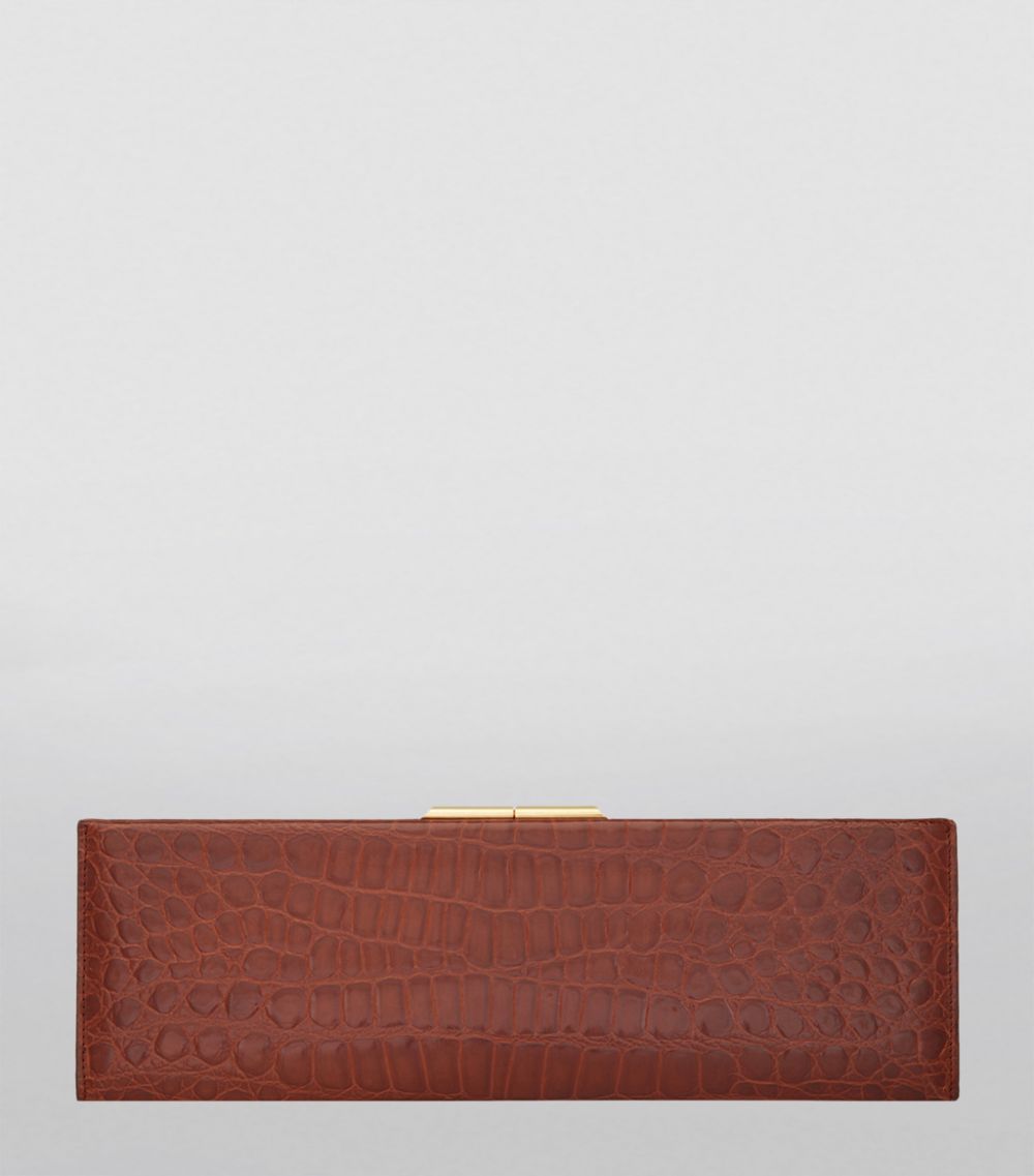 Saint Laurent Saint Laurent Croc-Embossed Clutch Bag