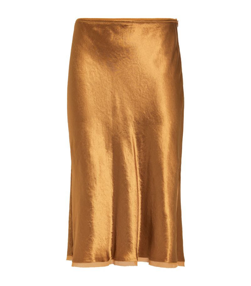 Vince Vince Satin Slip Midi Skirt