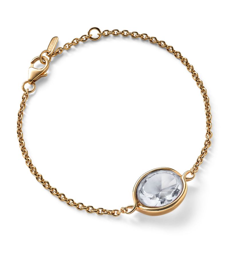 Baccarat Baccarat Gold Vermeil And Crystal Croisé Chain Bracelet