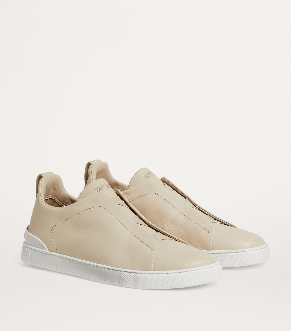 zegna Zegna Secondskin Leather Triple Stitch Sneakers