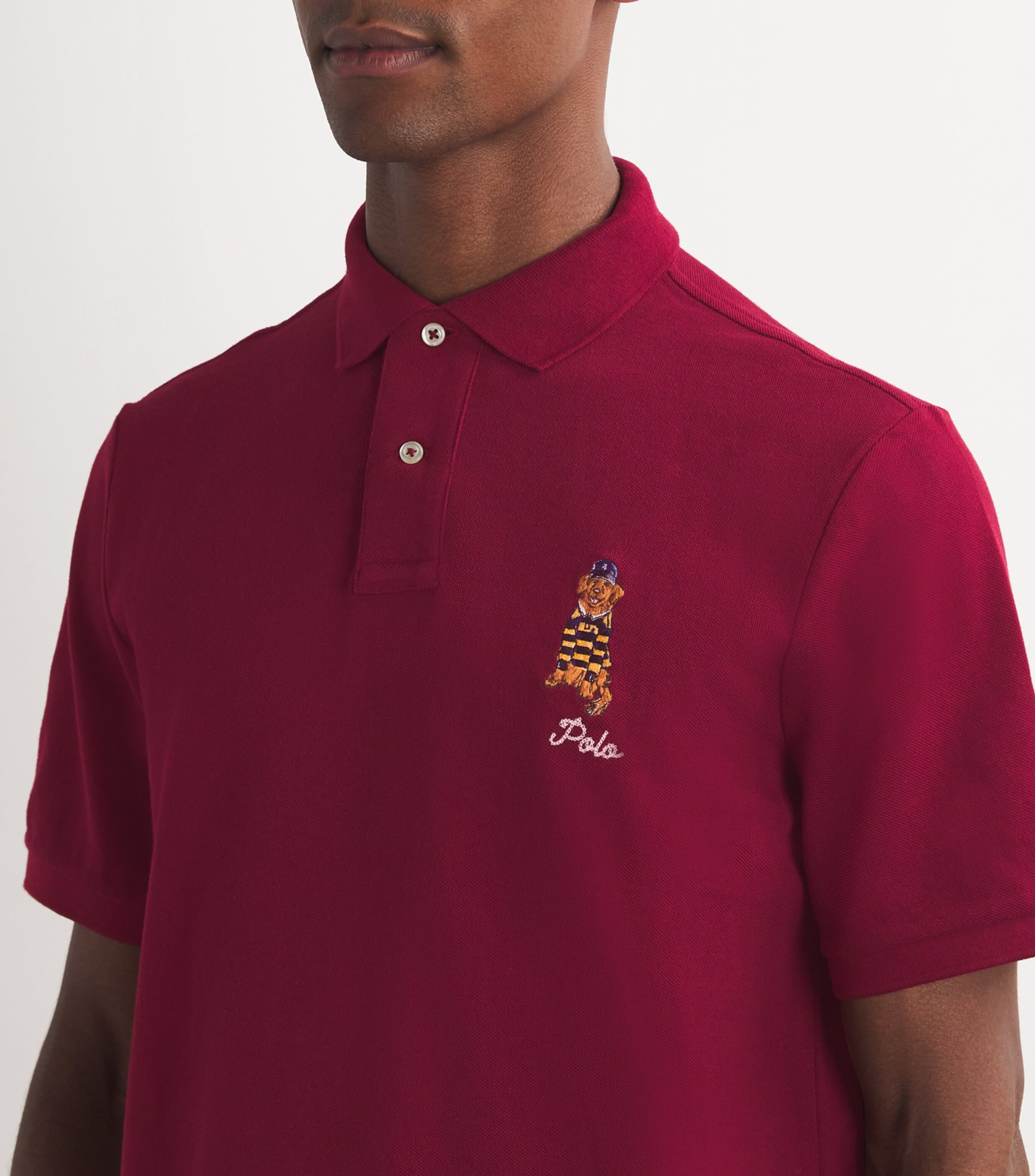 Polo Ralph Lauren Polo Ralph Lauren Mesh Dog-Embroidered Polo Shirt