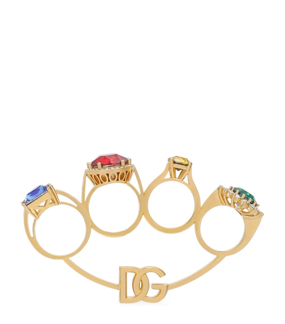 Dolce & Gabbana Dolce & Gabbana Glass Crystal Knuckleduster Ring