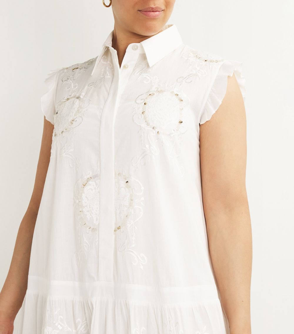 Marina Rinaldi Marina Rinaldi Cotton Voiled Embroidered Dress