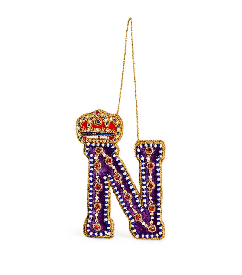 Tinker Tailor Tinker Tailor Embellished Crown Letter ‘N' Tree Decoration