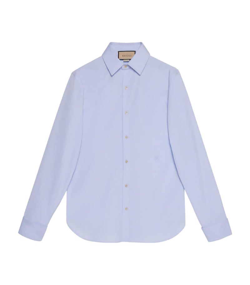 Gucci Gucci Embroidered Cotton Poplin Shirt