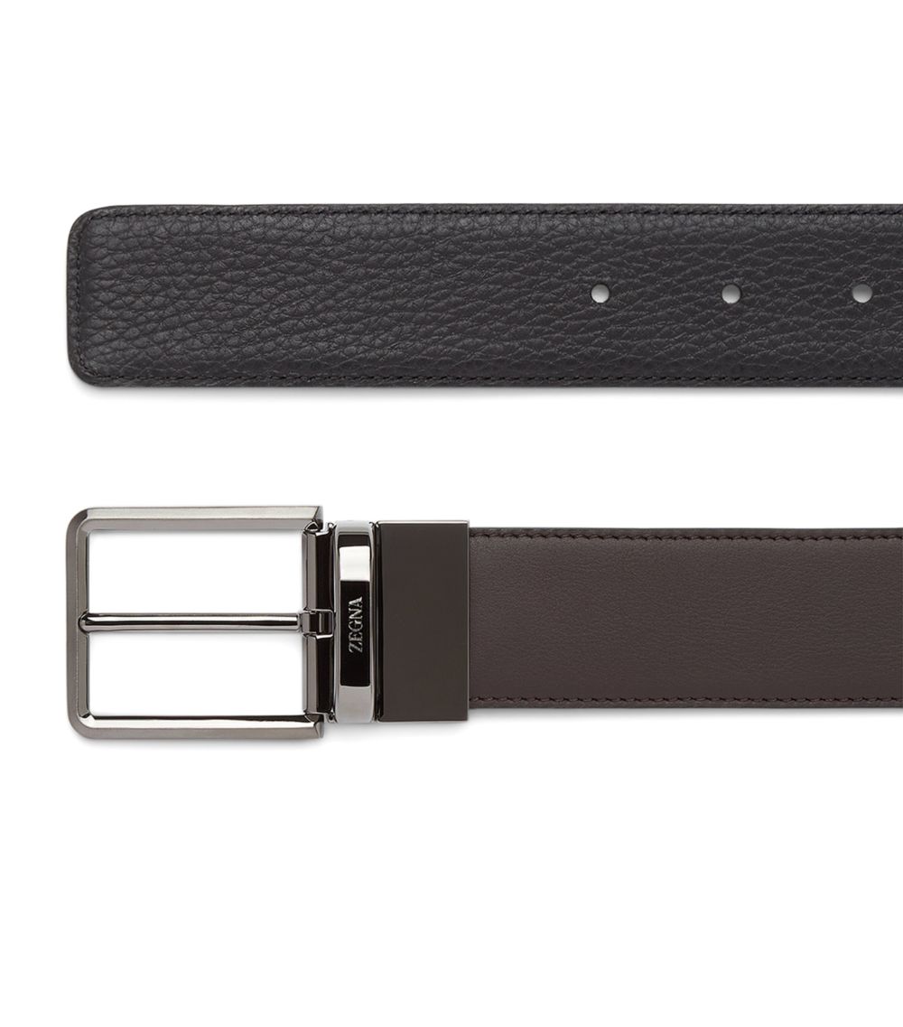 zegna Zegna Leather Reversible Belt