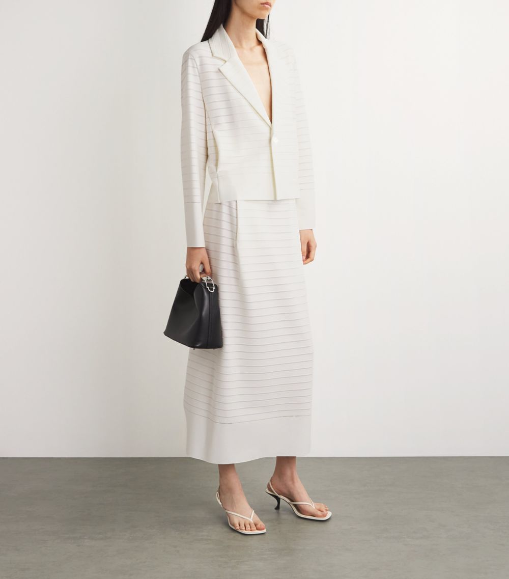 Issey Miyake Issey Miyake Knitted Striped Blazer