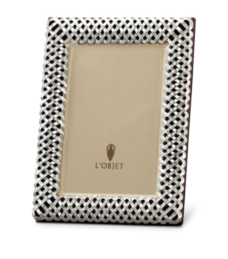 L'Objet L'Objet Platinum-Plated Braid Photo Frame (8" X 10")