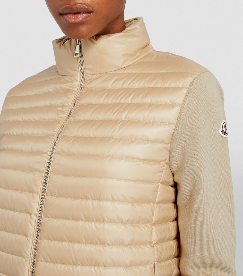 Moncler Moncler Puffer-Detail Zip-Up Jacket