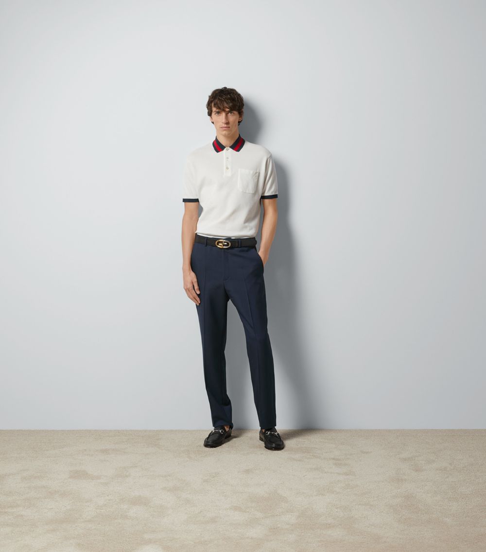 Gucci Gucci Web Stripe Polo Shirt