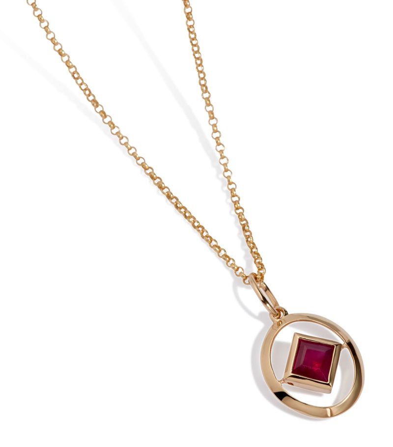 Annoushka Annoushka Yellow Gold And Ruby Birthstone Necklace