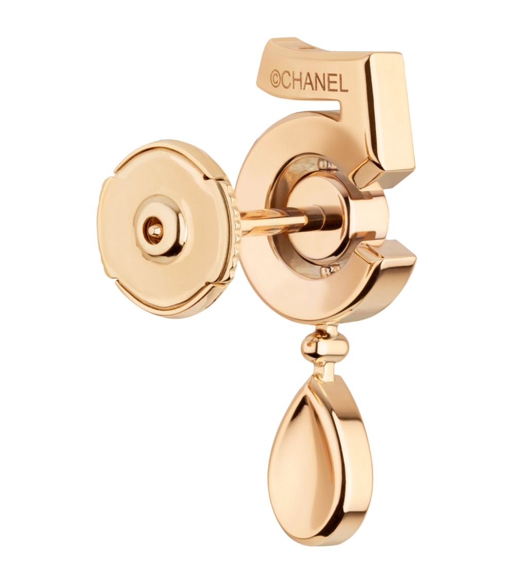 Chanel Chanel Beige Gold And Diamond N˚5 Transformable Earrings