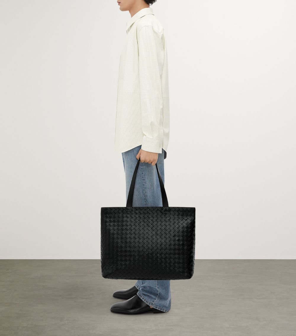 Bottega Veneta Bottega Veneta Large Zipped Intrecciato Tote Bag