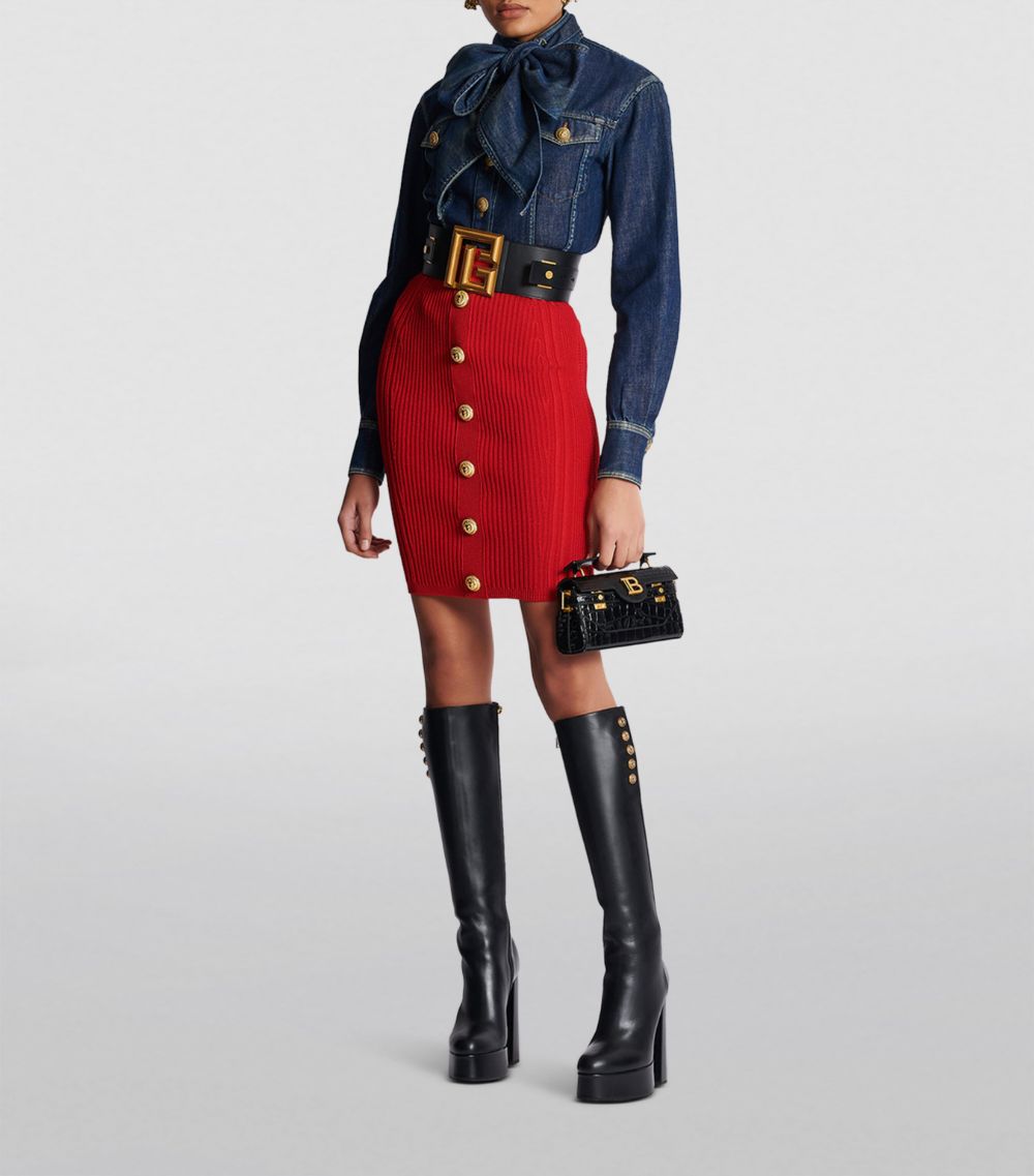 Balmain Balmain Cable-Knit Skirt