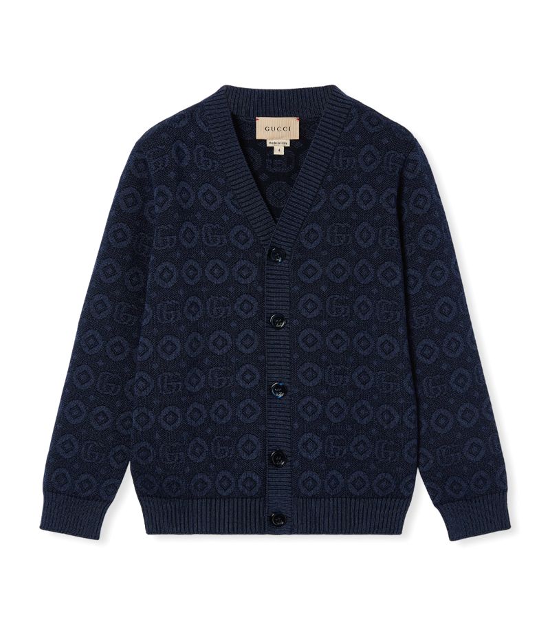 Gucci Gucci Kids Wool-Cotton Double G Cardigan (4-12 Years)