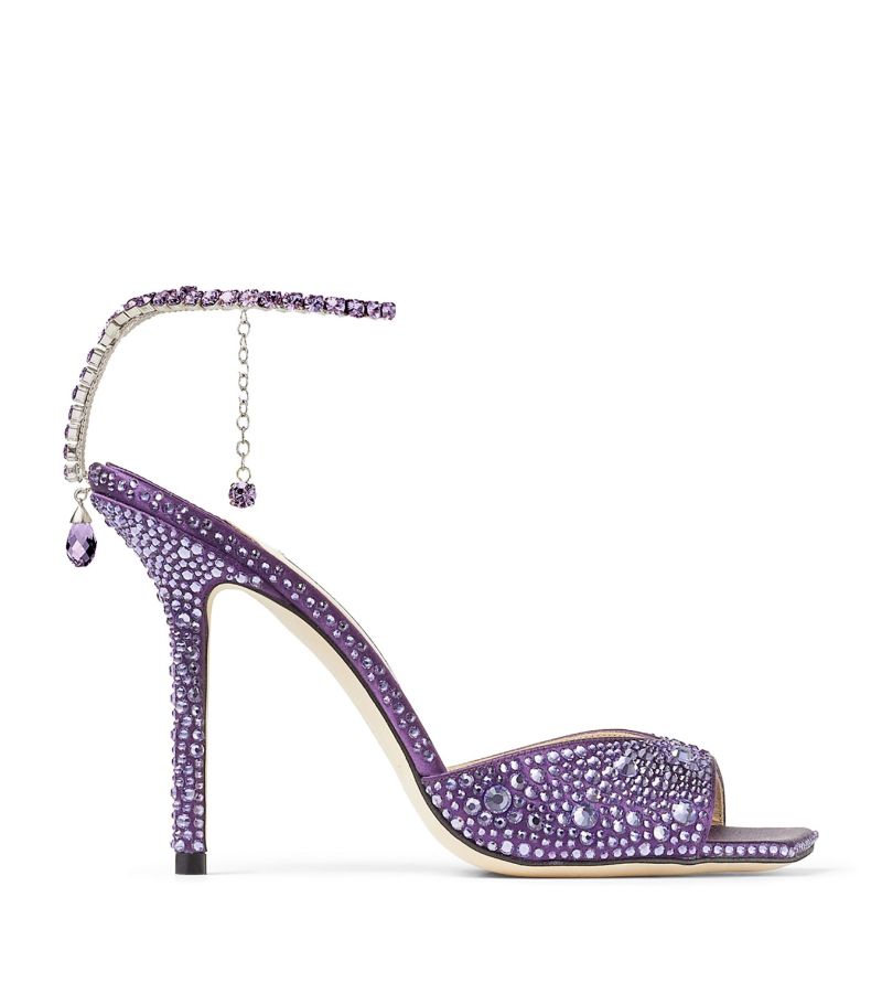 Jimmy Choo Jimmy Choo Saeda 100 Satin Crystal Sandals