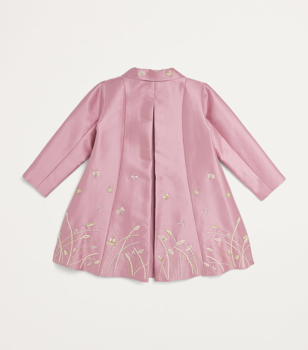  Shatha Essa Kids Satin Embroidered Coat (2-14 Years)