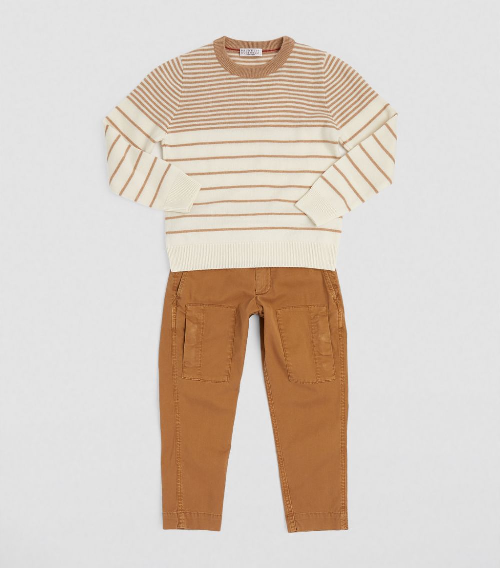 Brunello Cucinelli Kids Brunello Cucinelli Kids Cashmere Striped Sweater (4-7 Years)