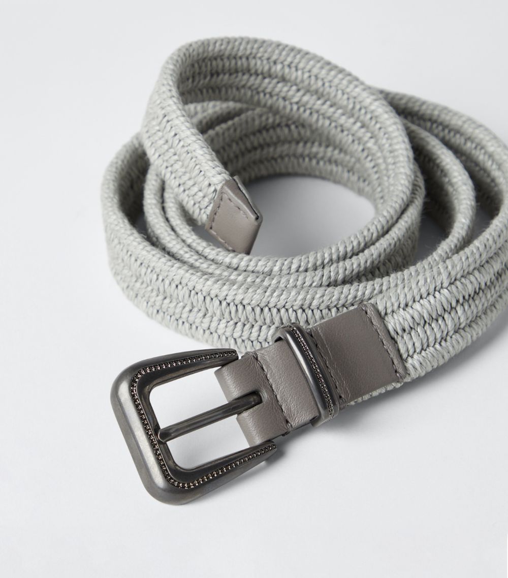 Brunello Cucinelli Brunello Cucinelli Linen-Blend Braided Belt