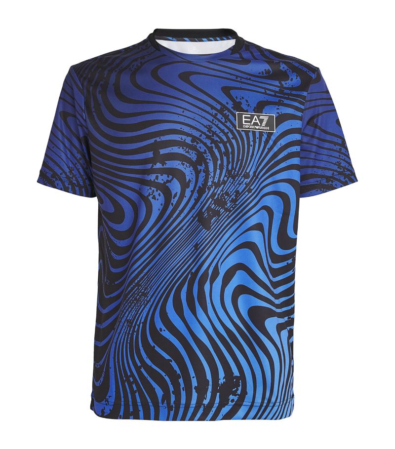 EA7 Emporio Armani Ea7 Emporio Armani Wave Print Tennis T-Shirt