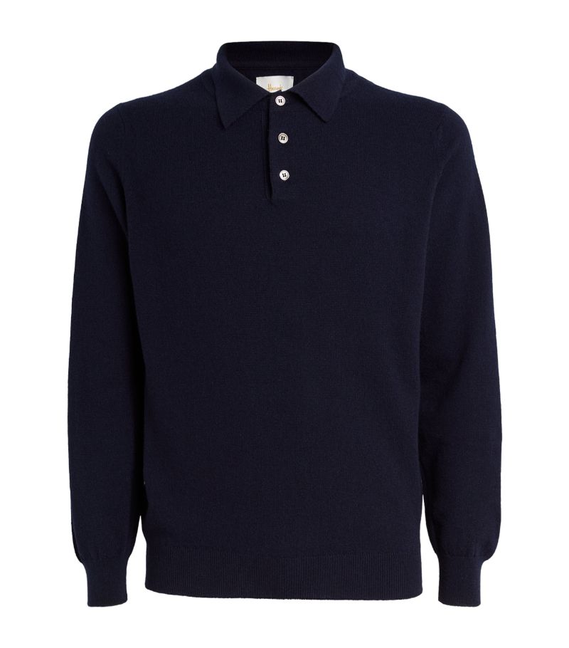 Harrods Harrods Cashmere Long-Sleeve Polo Shirt