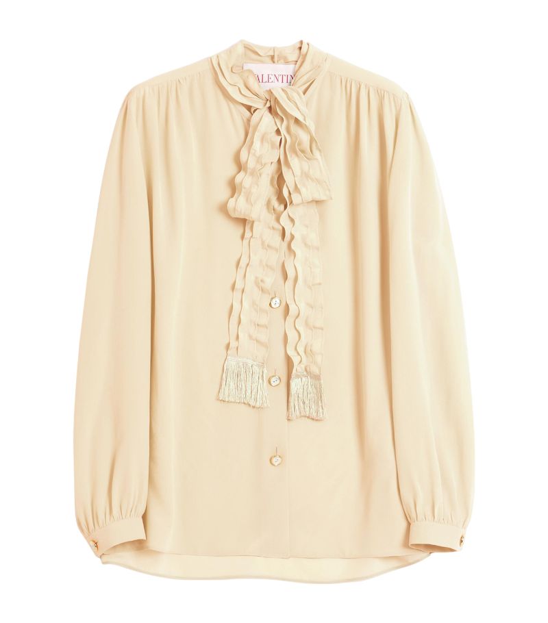 Valentino Valentino Silk Tasselled-Pussybow Blouse