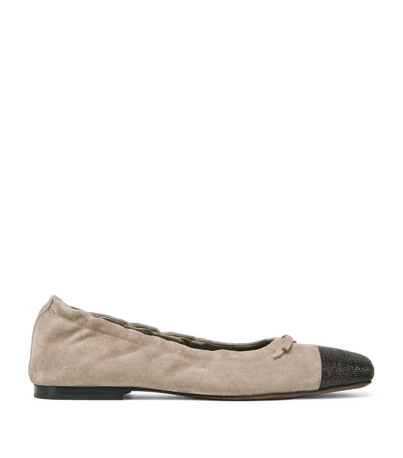 Brunello Cucinelli Brunello Cucinelli Suede Precious Toe Ballet Flats