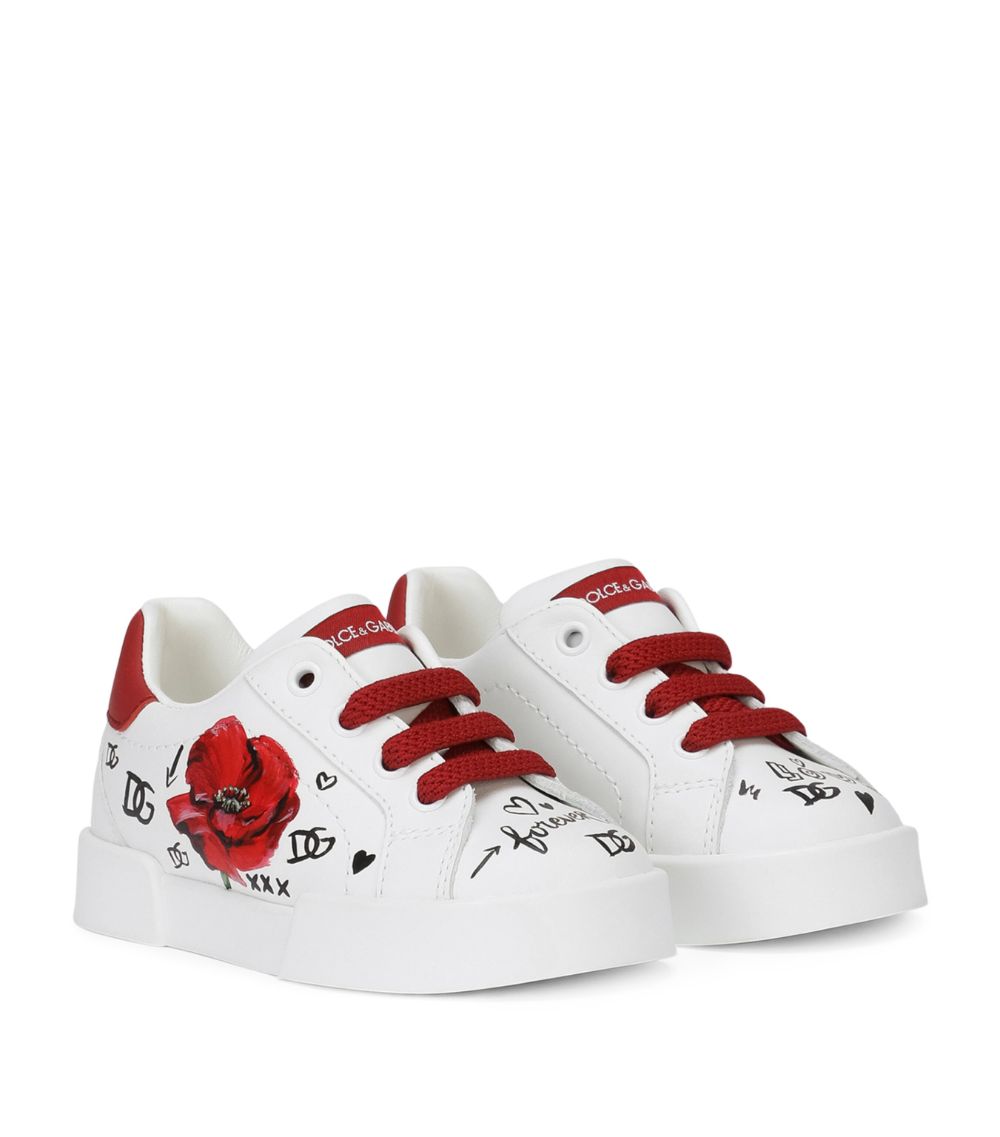 Dolce & Gabbana Dolce & Gabbana Kids Leather Poppy Portofino Sneakers