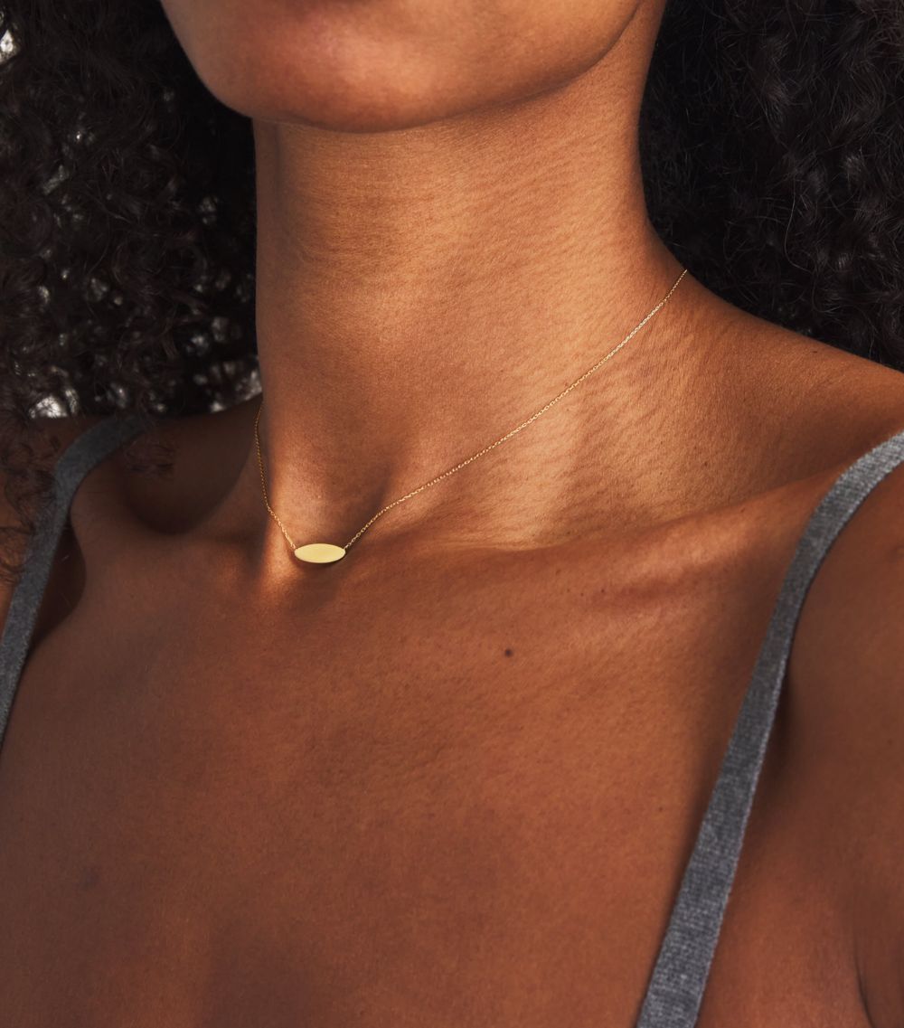  Astrid & Miyu Yellow Gold Plain Pendant Necklace