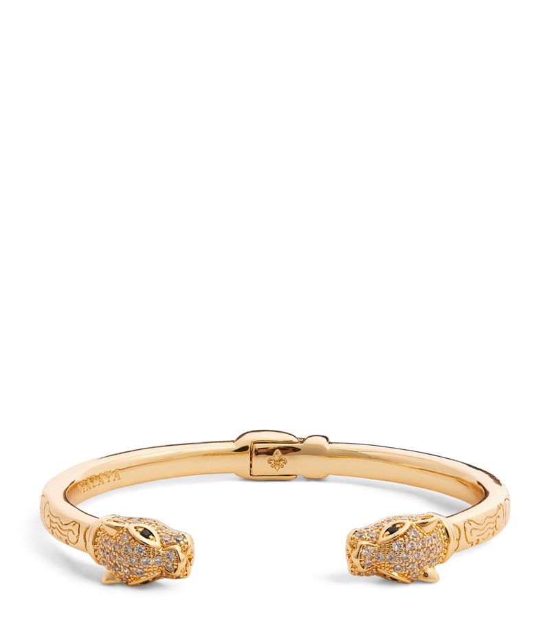 Nialaya Jewelry Nialaya Jewelry Embellished Double Panther Bangle